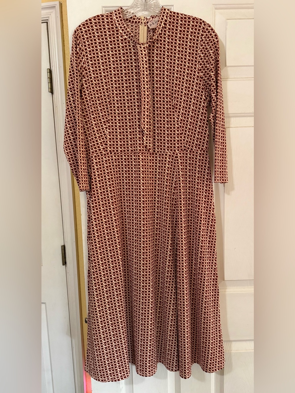 Philosophy Women’s Printed Midi Dress in Rust crème M